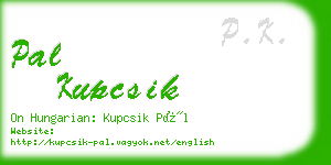 pal kupcsik business card